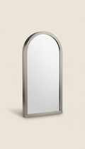 Arched Polished Pewter Mirror